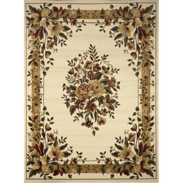 Home Dynamix 1 ft. 9 in. x 7 ft. 2 in. Optimum Caspian Runner Area Floral Rug Ivory 769924133484